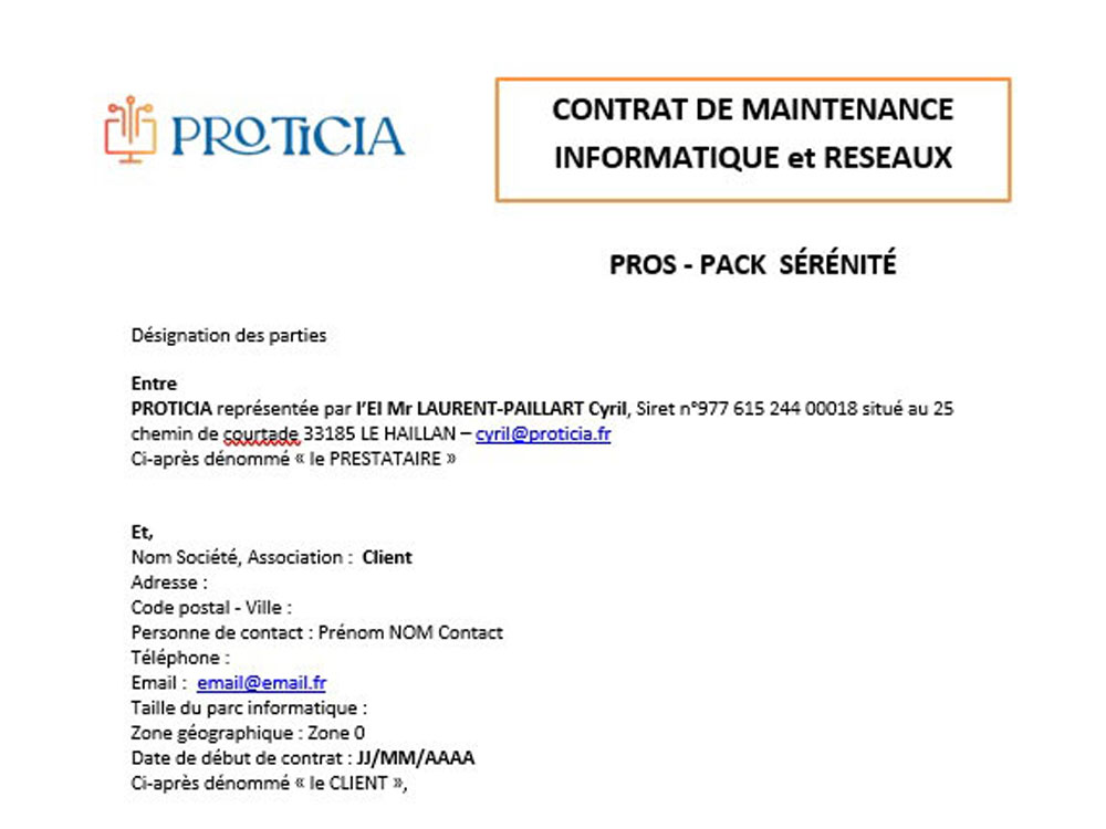 A la carte - Particuliers